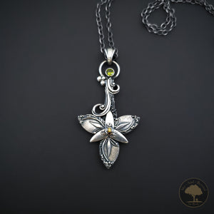 Custom order for Flo - Sterling Silver Trillium Pendant