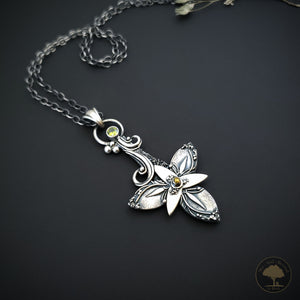 Custom order for Flo - Sterling Silver Trillium Pendant