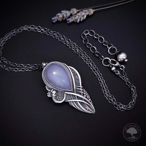 Expressions - Fine Silver Pendant With Blue Chalcedony