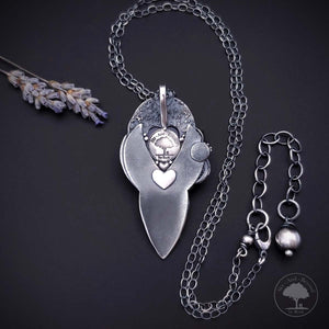 Expressions - Fine Silver Pendant With Blue Chalcedony