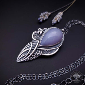 Expressions - Fine Silver Pendant With Blue Chalcedony