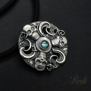 Forever - Fine Silver Mandala Pendant With Labradorite