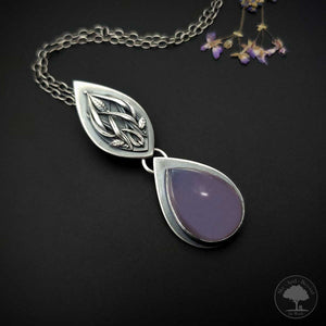 Lilac Dream - Fine Silver Pendant With Lavender Chalcedony