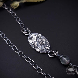 Mood For Love - Fine Silver Butterfly Mandala Pendant With Prehnite