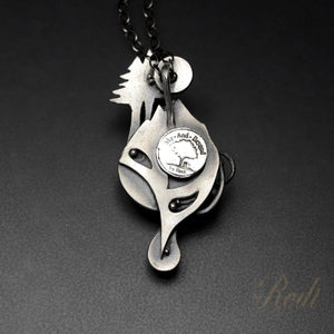 Pacific Sunrise - Fine Silver & 24k Gold Pendant With Topaz