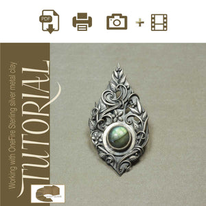 Sky Guide 5: Video Enhanced Full Project Tutorial OneFire® Sterling Silver Metal Clay + Bezel Setting - Metal Clay Adventures