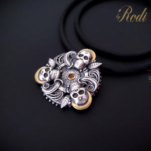 Together - Fine Silver / 24k Gold Mandala Pendant With Citrine