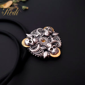 Together - Fine Silver / 24k Gold Mandala Pendant With Citrine