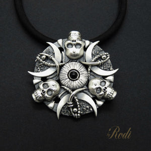 Twilight - Fine Silver Pendant With Onyx