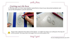 Sky Guide 8 All Metal Clay Step Guide Tutorial - Learn how to hand form metal clay with dimension and make the bezel settings-Sky And Beyond Jewelry By Rodi