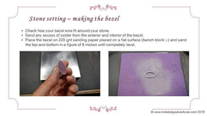 Sky Guide 8 All Metal Clay Step Guide Tutorial - Learn how to hand form metal clay with dimension and make the bezel settings-Sky And Beyond Jewelry By Rodi