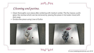 Sky Guide 8 All Metal Clay Step Guide Tutorial - Learn how to hand form metal clay with dimension and make the bezel settings-Sky And Beyond Jewelry By Rodi