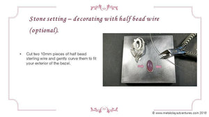 Sky Guide 8 All Metal Clay Step Guide Tutorial - Learn how to hand form metal clay with dimension and make the bezel settings-Sky And Beyond Jewelry By Rodi