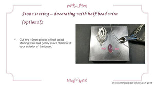 Sky Guide 8 All Metal Clay Step Guide Tutorial - Learn how to hand form metal clay with dimension and make the bezel settings-Sky And Beyond Jewelry By Rodi