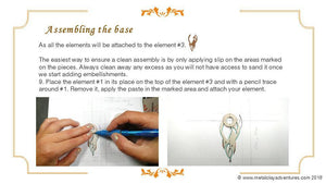 Tutorial Sky Guide 9 Upgrade Metal Clay Hand-forming + Stone Setting Step Guide - Making Roses and Dust Granulation Texturing-Sky And Beyond Jewelry By Rodi