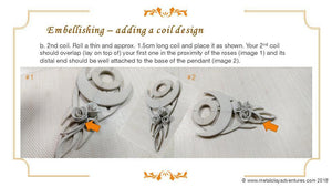 Tutorial Sky Guide 9 Upgrade Metal Clay Hand-forming + Stone Setting Step Guide - Making Roses and Dust Granulation Texturing-Sky And Beyond Jewelry By Rodi