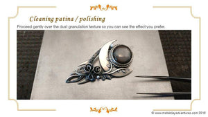 Tutorial Sky Guide 9 Metal Clay Hand-forming Step Guide - Making Roses and Dust Granulation Texturing-Sky And Beyond Jewelry By Rodi