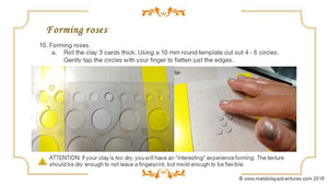 Tutorial Sky Guide 9 Metal Clay Hand-forming Step Guide - Making Roses and Dust Granulation Texturing-Sky And Beyond Jewelry By Rodi
