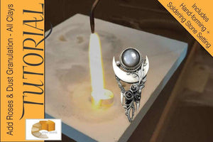 Tutorial Sky Guide 9 Metal Clay Hand-forming Step Guide - Making Roses and Dust Granulation Texturing-Sky And Beyond Jewelry By Rodi