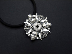 Twilight - Fine Silver Pendant With Onyx