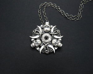 Twilight - Fine Silver Pendant With Onyx