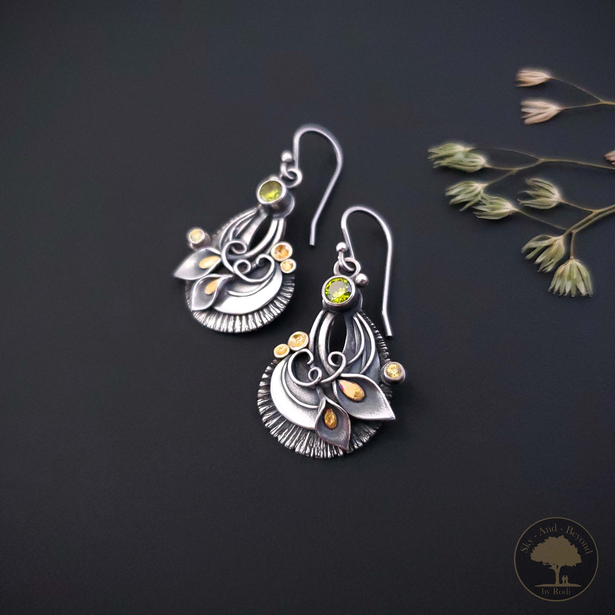 Faith – Custom Made Silver Calla Lily Earrings