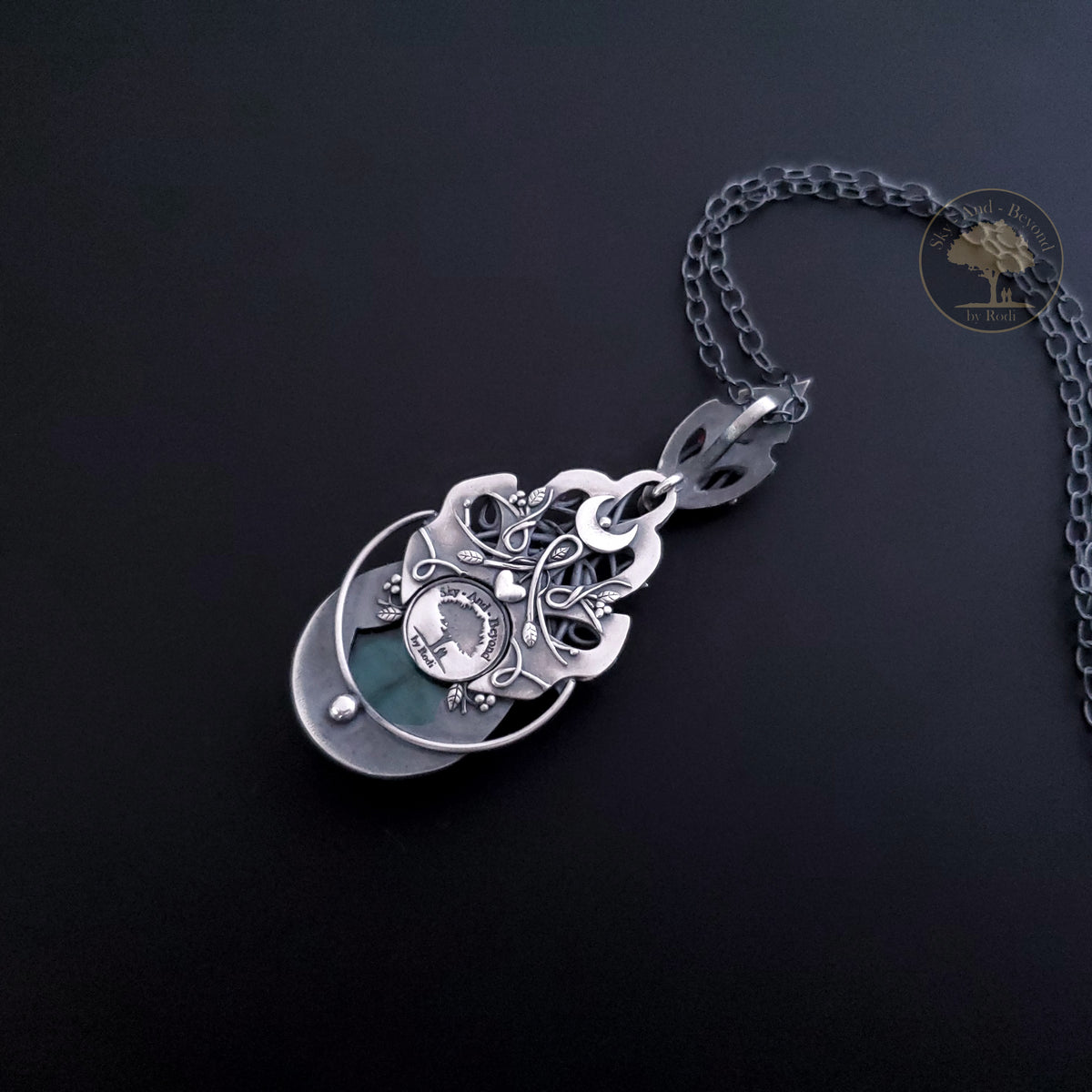 Silver Pendant and Necklace With Labradorite and Mystique Topaz - Dream Within a Dream
