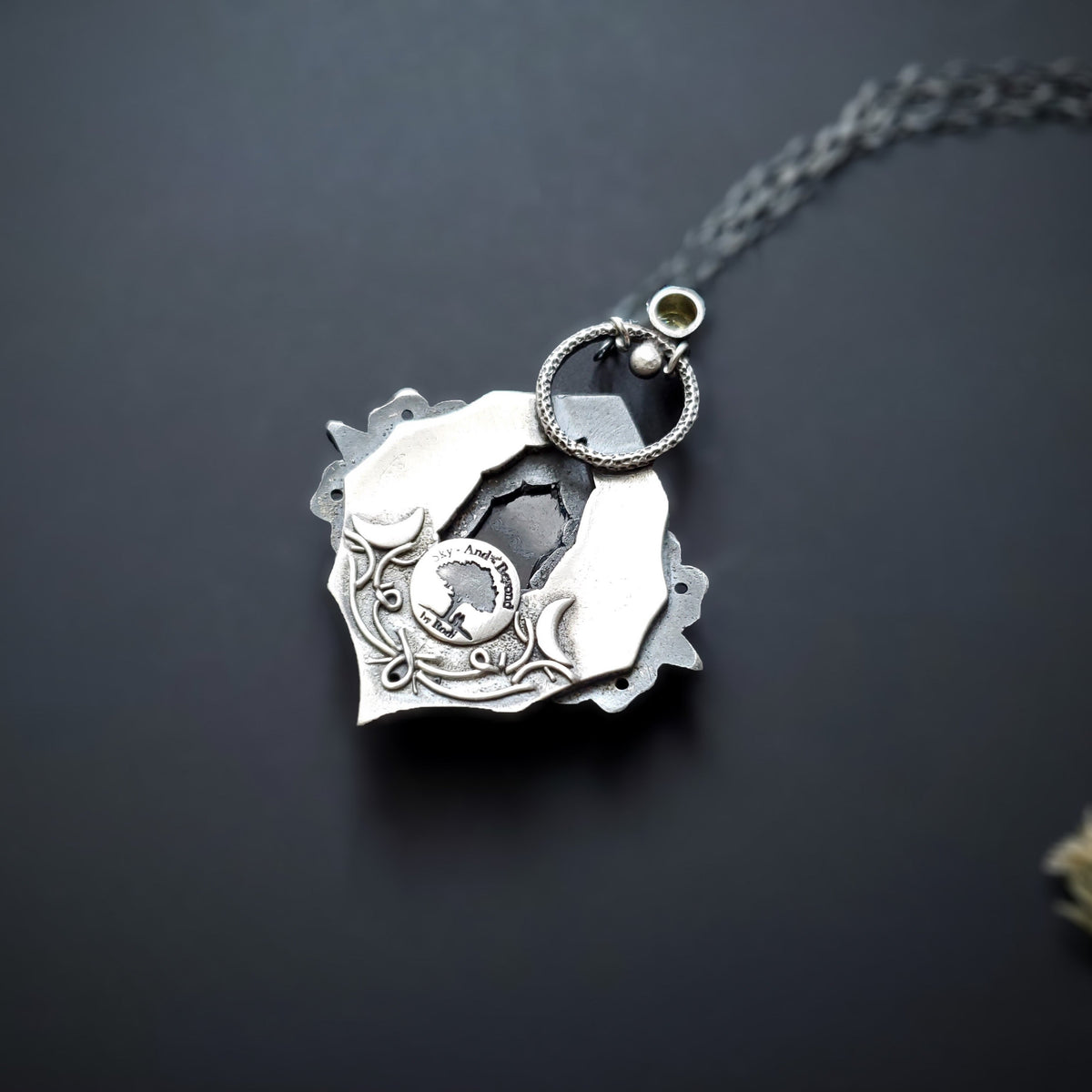 Sterling Silver with Spinel and Cubic Zirconia Stones Pendant and Necklace - Clear Light Mind