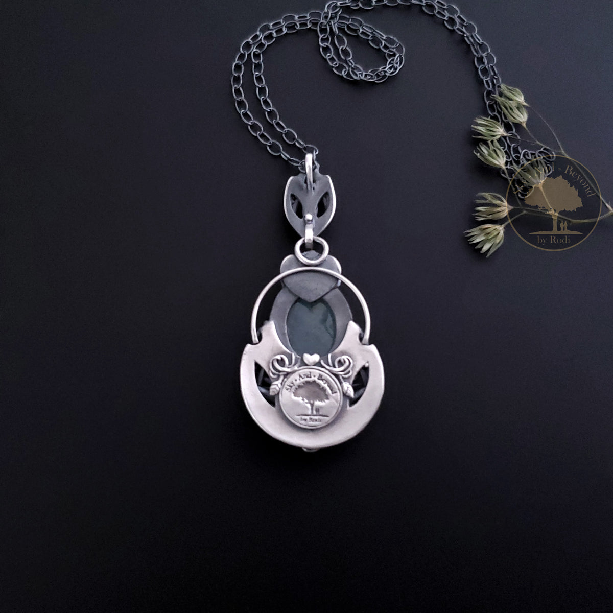 Silver Pendant and Necklace With Labradorite and Mystique Topaz - Love is My Home