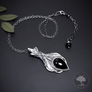 Clarity - Fine Silver With Onyx Pendant Earrings Set