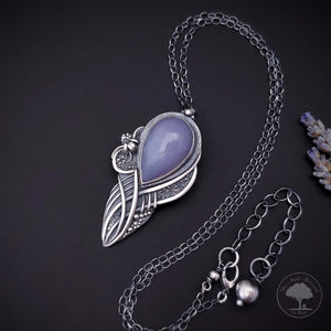 Expressions - Fine Silver Pendant With Blue Chalcedony