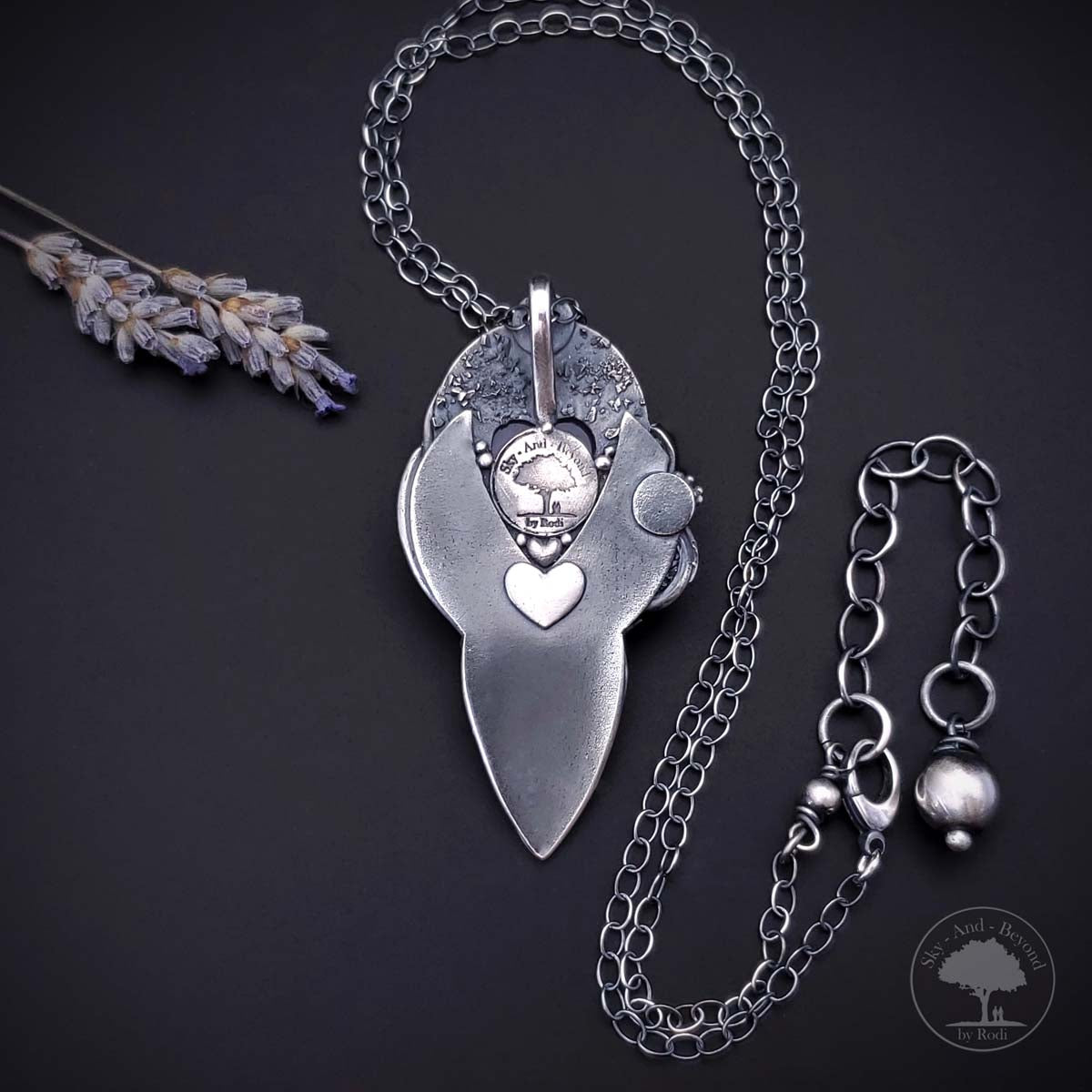 Expressions - Fine Silver Pendant With Blue Chalcedony