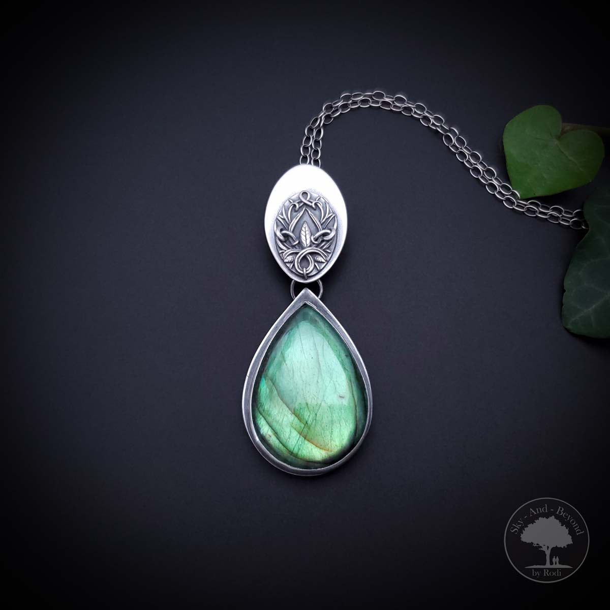Forest Spirit - Fine Silver Pendant With Labradorite