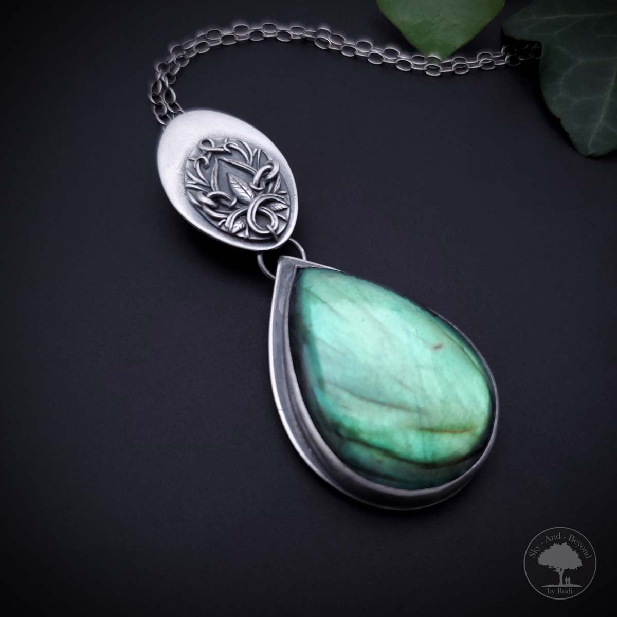 Forest Spirit - Fine Silver Pendant With Labradorite