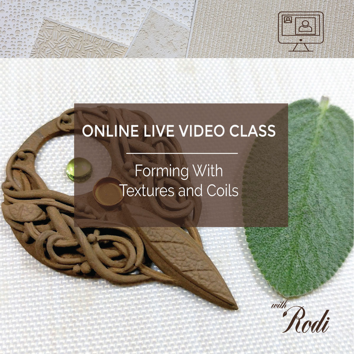 Forming Metal Clay with Textures & Coils (Snakes) - Live Video Class