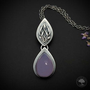 Lilac Dream - Fine Silver Pendant With Lavender Chalcedony