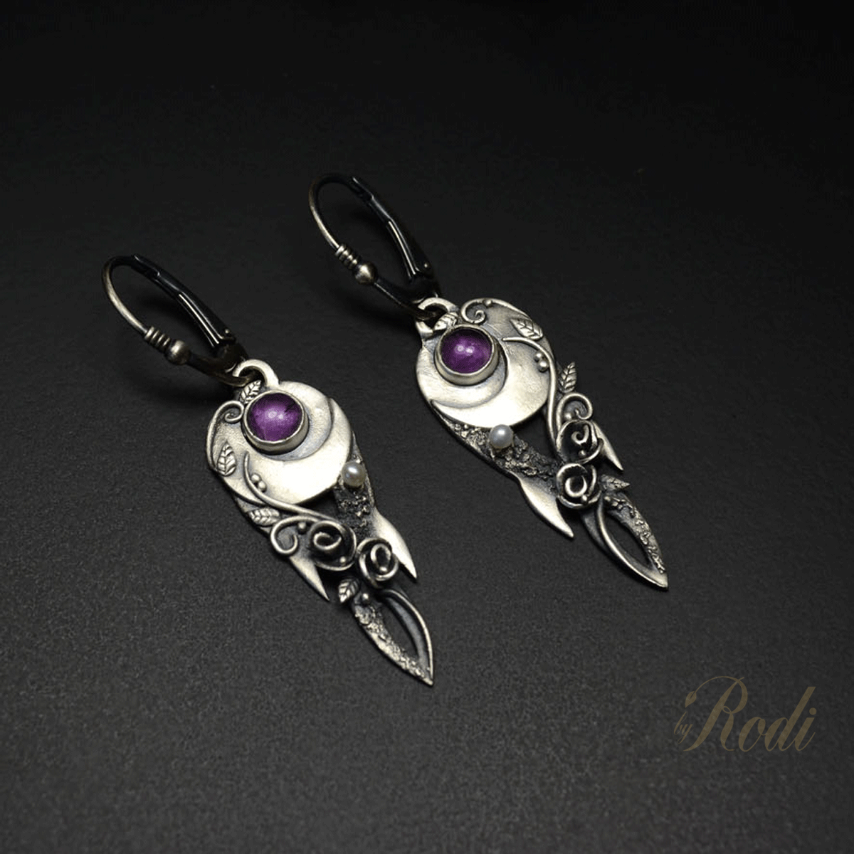 Moonlight Custom Made Silver Earrings