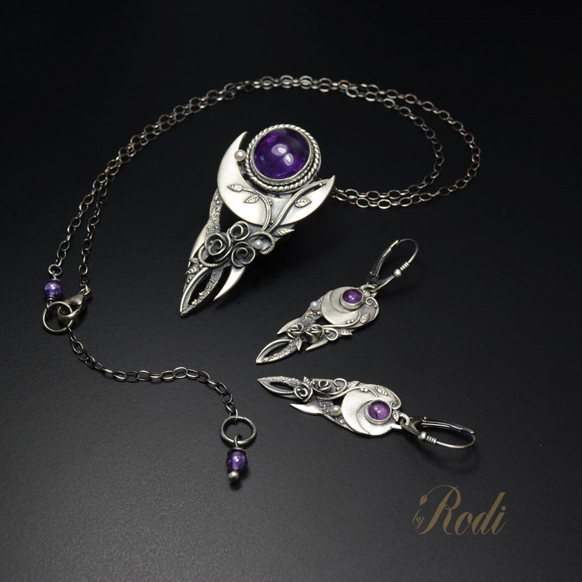 Moonlight Custom Made Silver Earrings