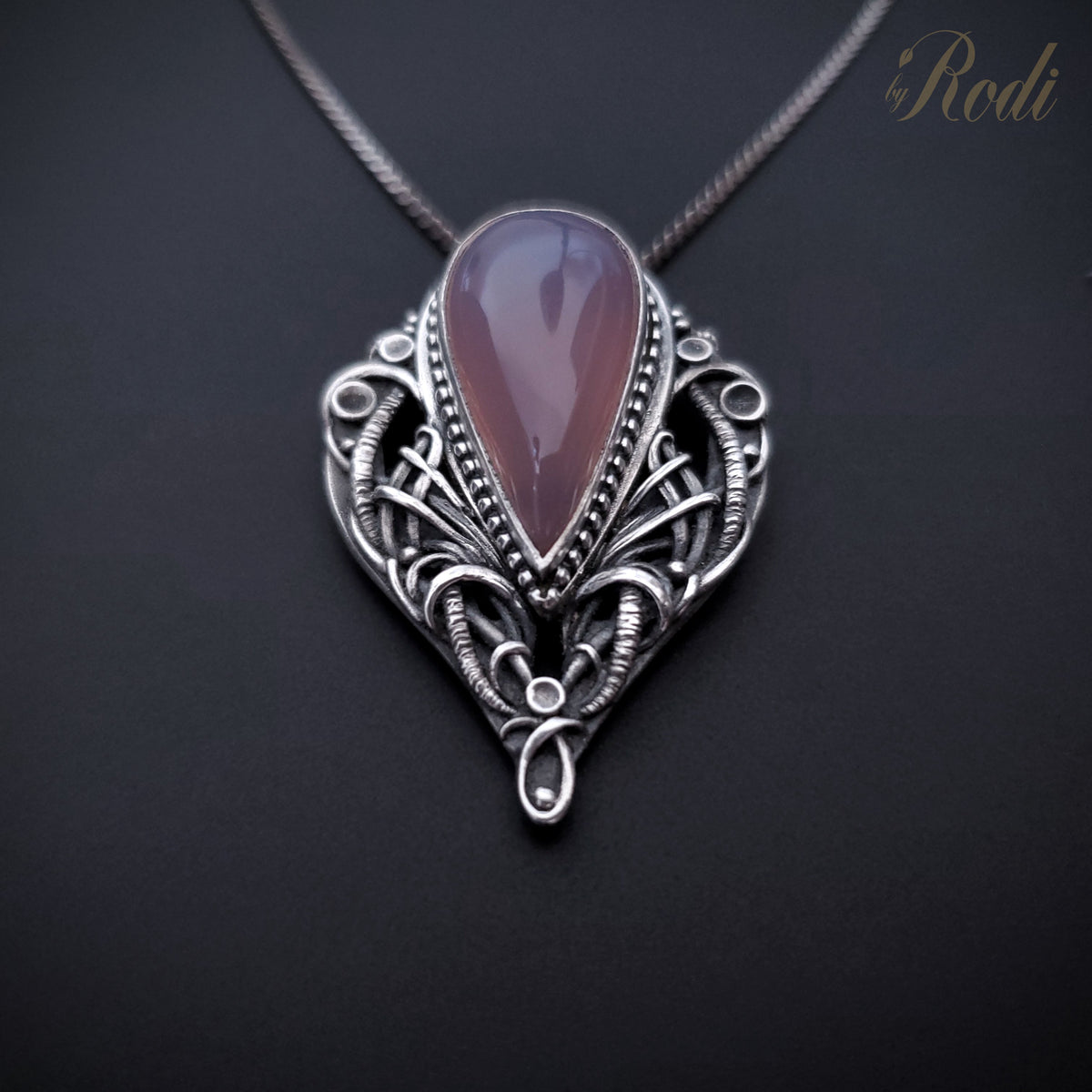 My All - Fine Silver Pendant, with Holy Lavender Chalcedony