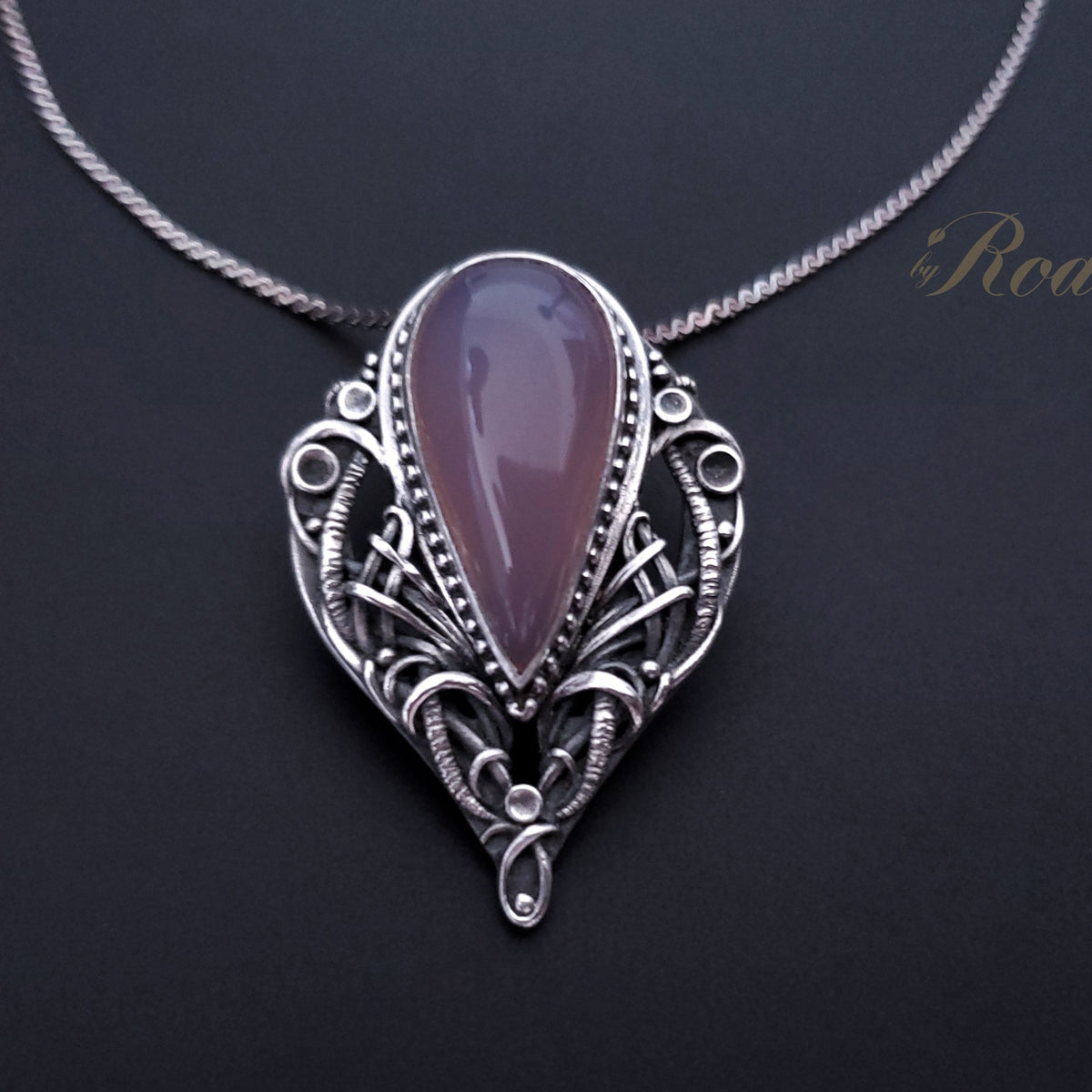 My All - Fine Silver Pendant, with Holy Lavender Chalcedony