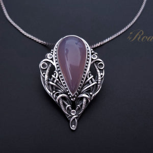 My All - Fine Silver Pendant, with Holy Lavender Chalcedony