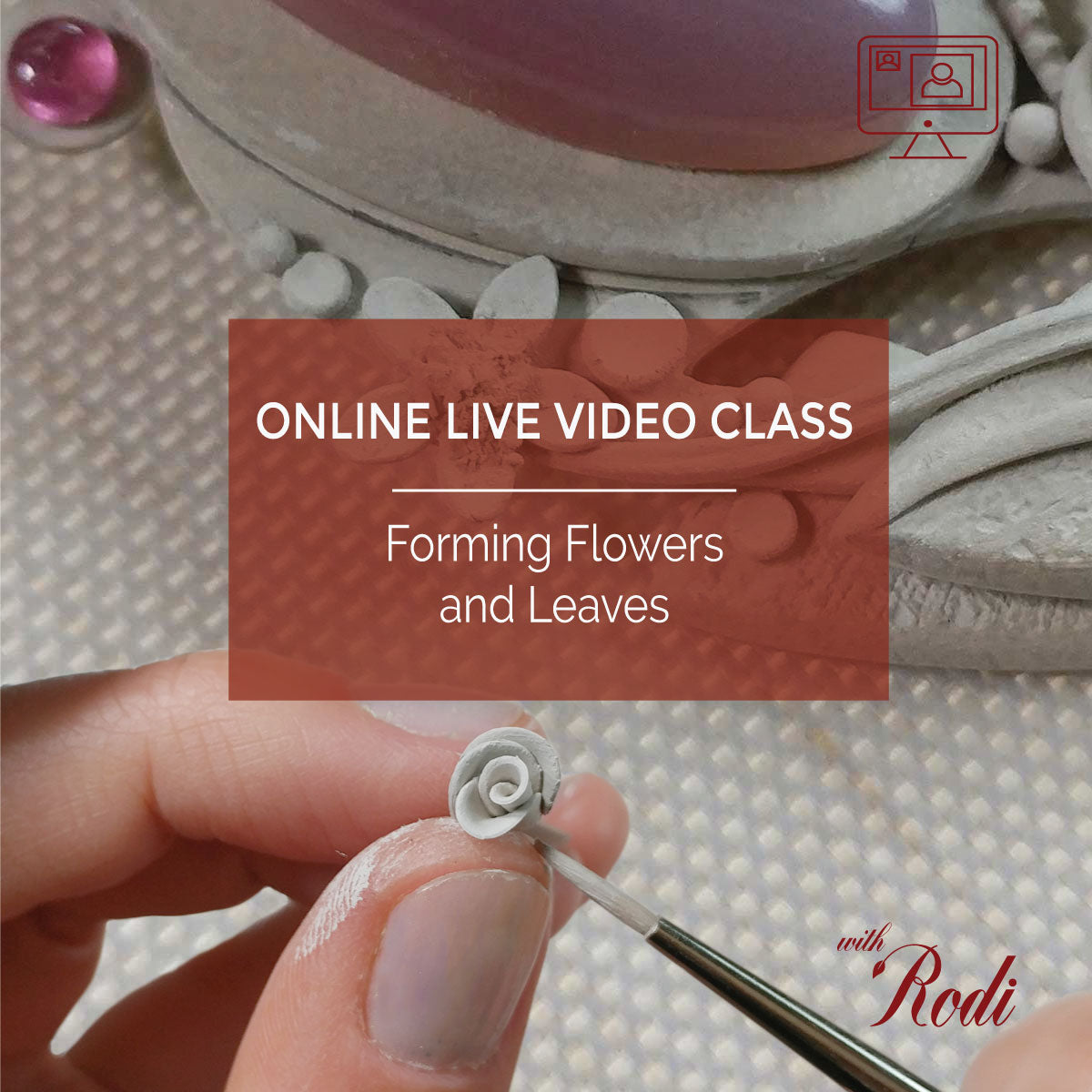 Forming Metal Clay with Flowers & Leaves - Live Online Class
