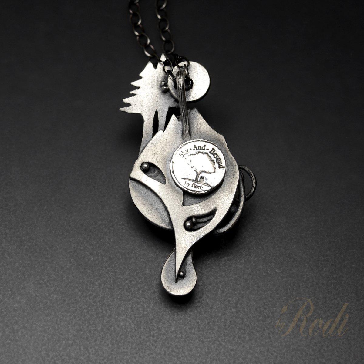 Pacific Sunrise - Fine Silver & 24k Gold Pendant With Topaz