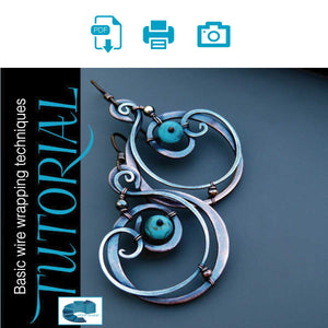 Sky Guide 1: Wire Wrapped Mixed Metal Earrings Step Guide Tutorial - Metal Clay Adventures