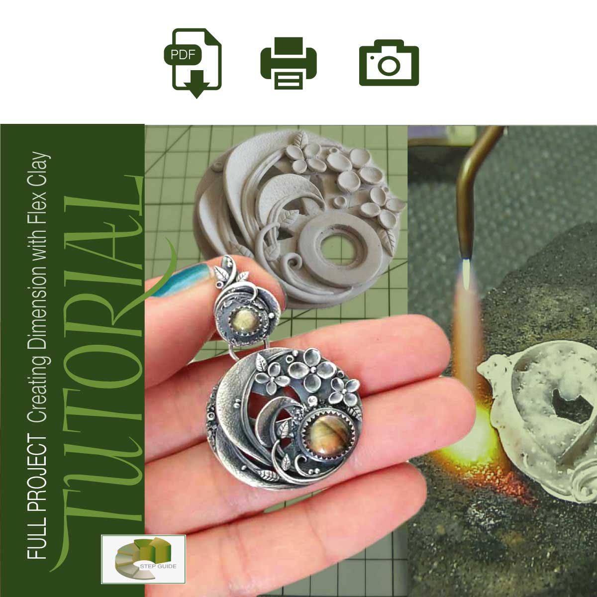 Sky Guide 11+: Metal Clay Tutorial - Forming Dimension With Flex Metal Clay & Gemstone Setting Step Guide - Metal Clay Adventures