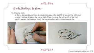 Sky Guide 8 All Metal Clay Step Guide Tutorial - Learn how to hand form metal clay with dimension and make the bezel settings-Sky And Beyond Jewelry By Rodi