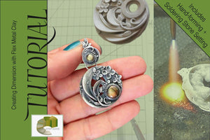 Tutorial Sky Guide 11 Metal Clay Hand-forming Step Guide - Forming Dimension With Flex Metal Clay-Sky And Beyond Jewelry By Rodi