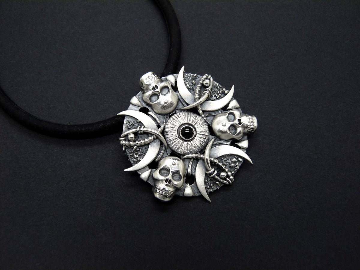 Twilight - Fine Silver Pendant With Onyx