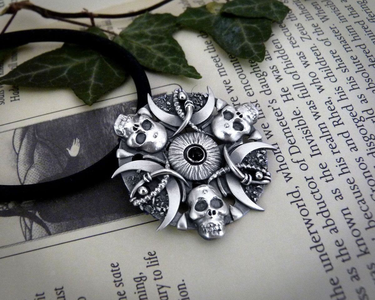 Twilight - Fine Silver Pendant With Onyx