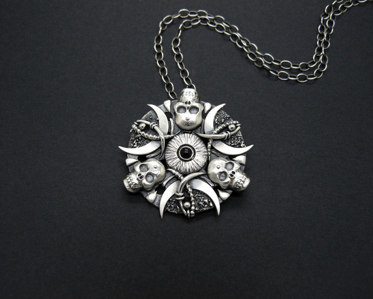 Twilight - Fine Silver Pendant With Onyx